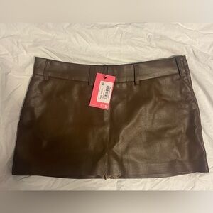 Edikted Brown Micro Mini “leather” Skirt